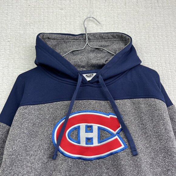 Y2K Montreal Canadiens NHL Hoodie Hockey Men L Activewear Sports Grey / Blue - Picture 2 of 14